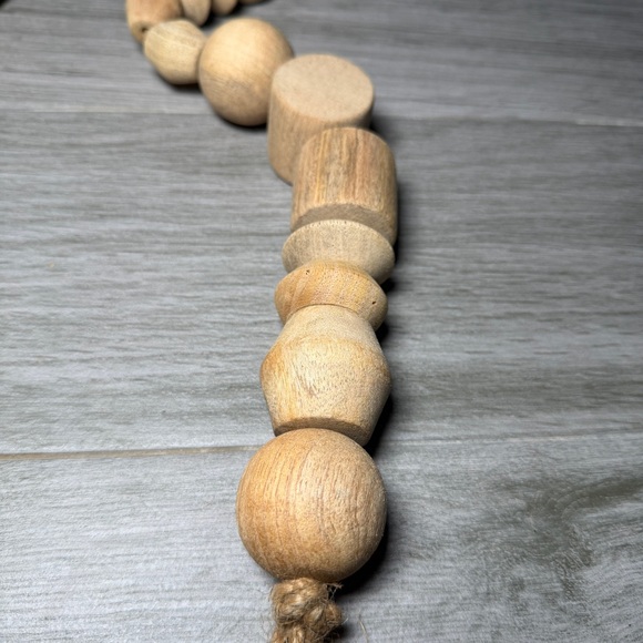 Target Threshold Studio McGee 96" Decorative Wooden Bead Garland Natural Wood - Picture 8 of 10